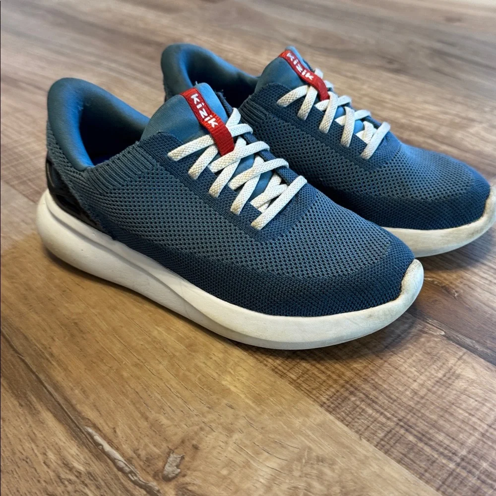 Kids Blue Mesh Sneakers with White Sole